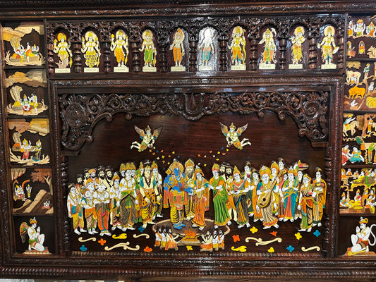 Srinivasa Kalyanam Rosewood Panel | 6x4 ft | Embossed