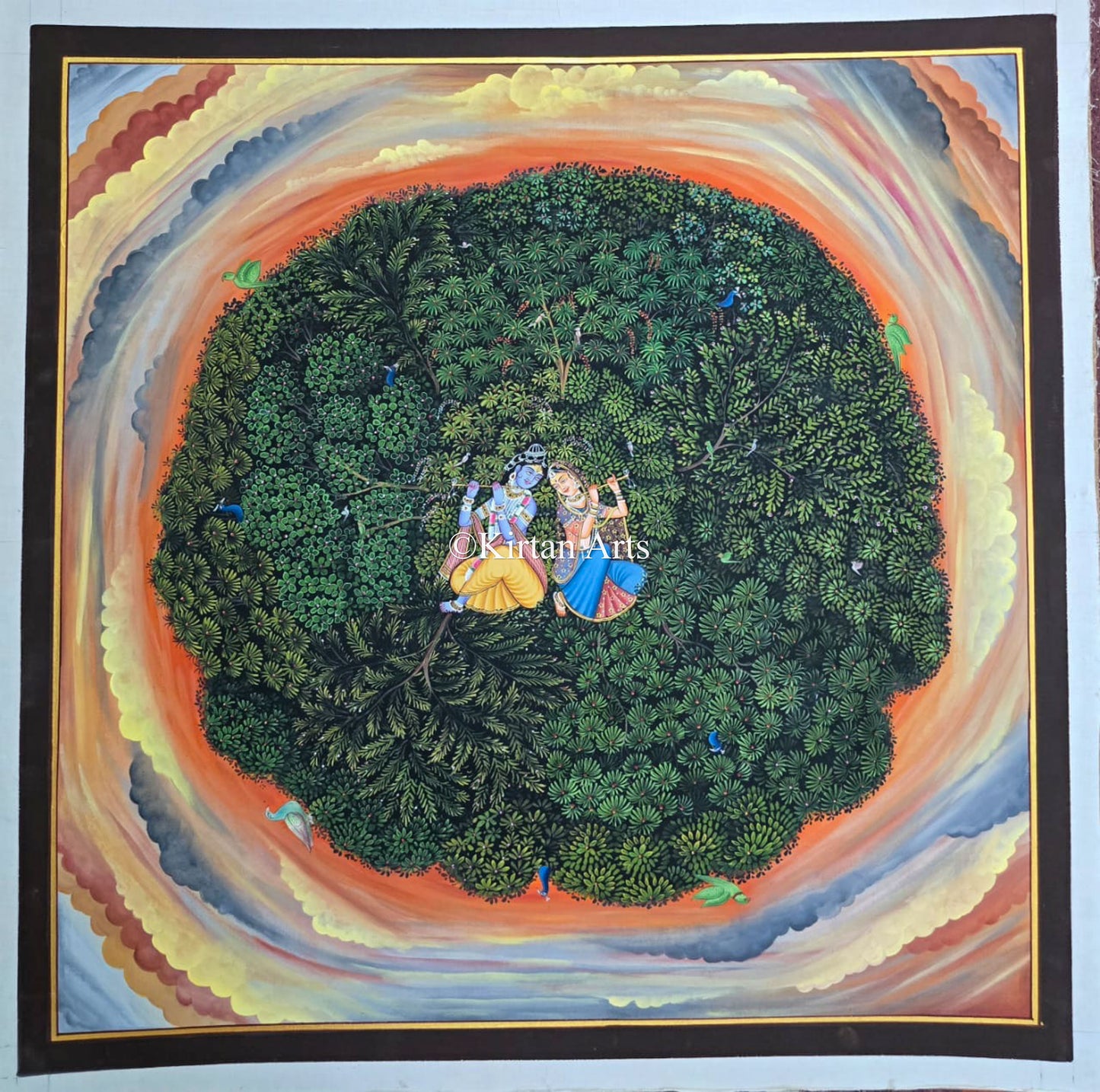 HandPainted RadhaKrishna Pichwai Artwork | 36x36 Inches