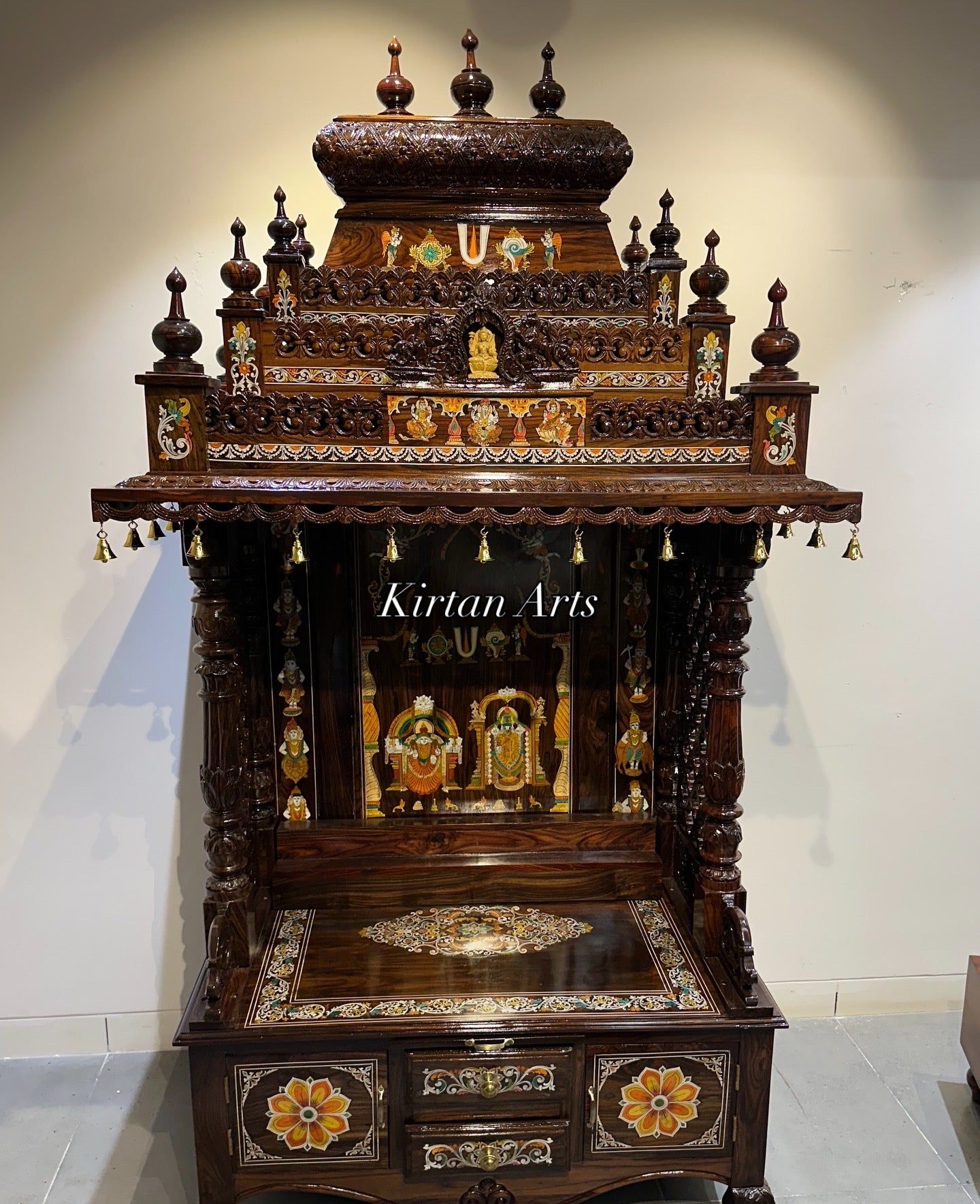 7-Foot Grand Rosewood Pooja Mandir