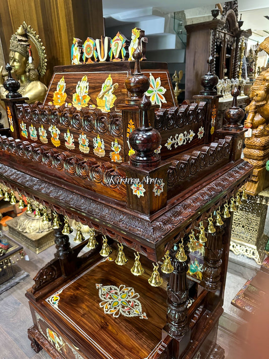 Rosewood Puja Mandir | Storage Drawer | 5.5x3x2 ft