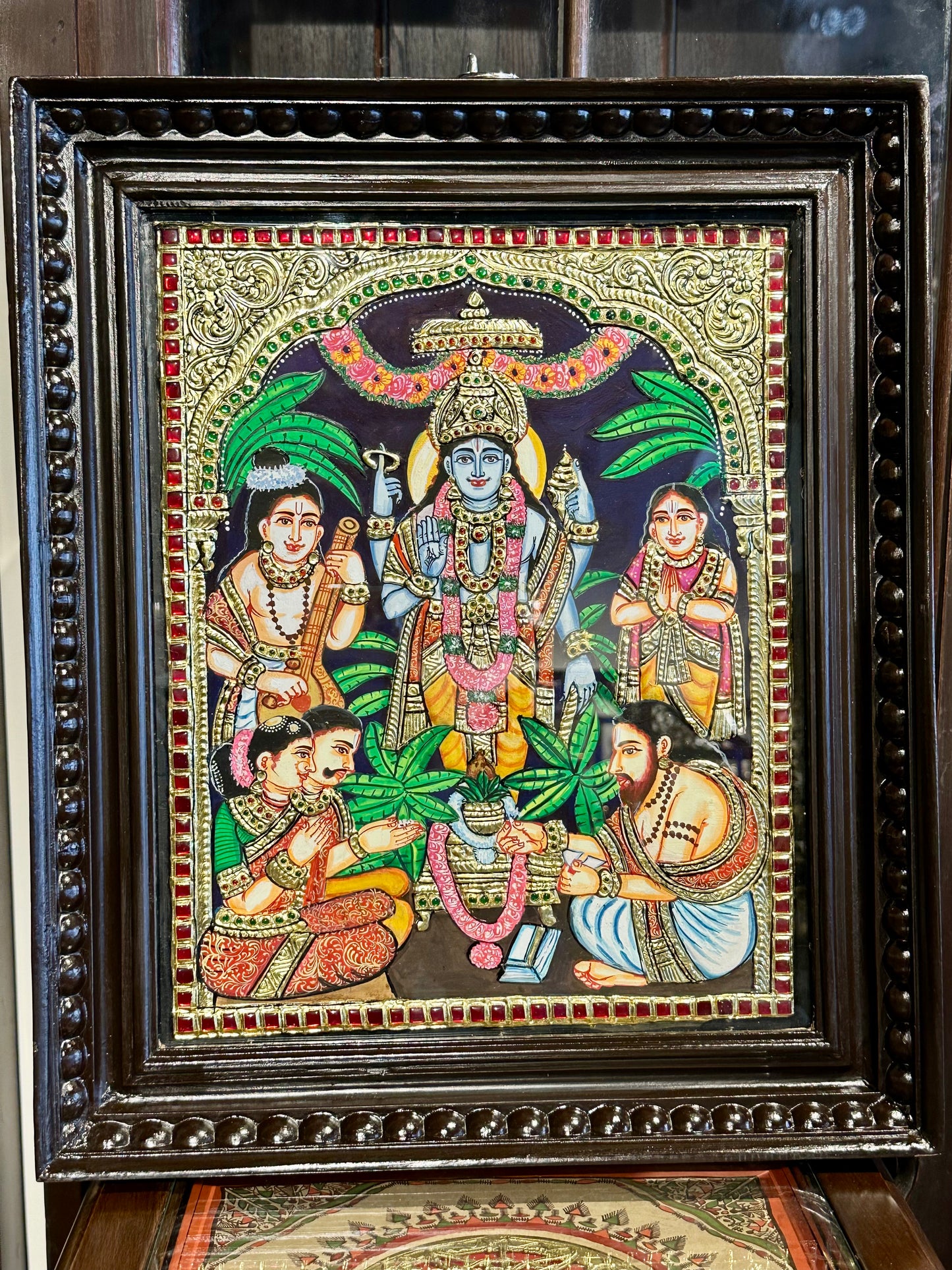Satyanarayana Swamy Tanjore 15x18