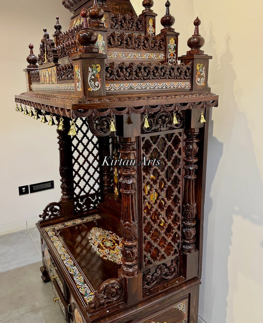 7-Foot Grand Rosewood Pooja Mandir