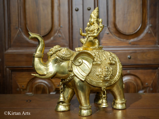 Brass Ashtalakshmi on Elephant 15"