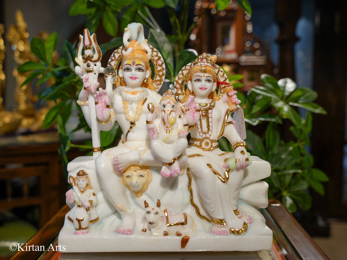 Marble ShivParivar/GauriShankar 12"