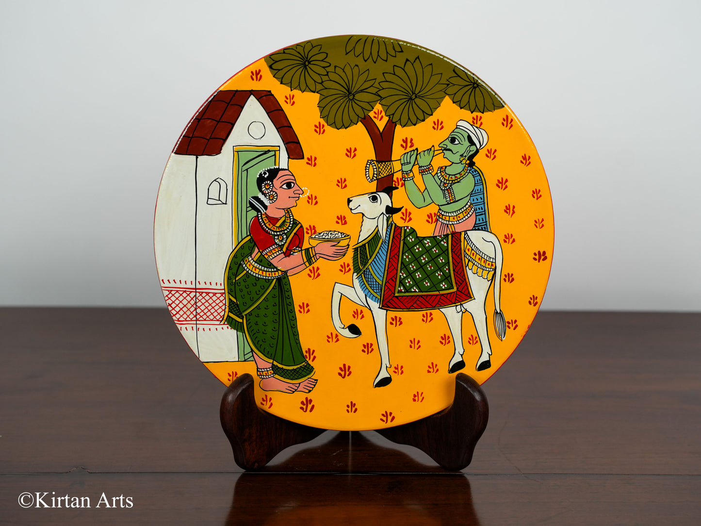 Sankranti Festival Cheriyal Art Wall Plates 4Pc Set