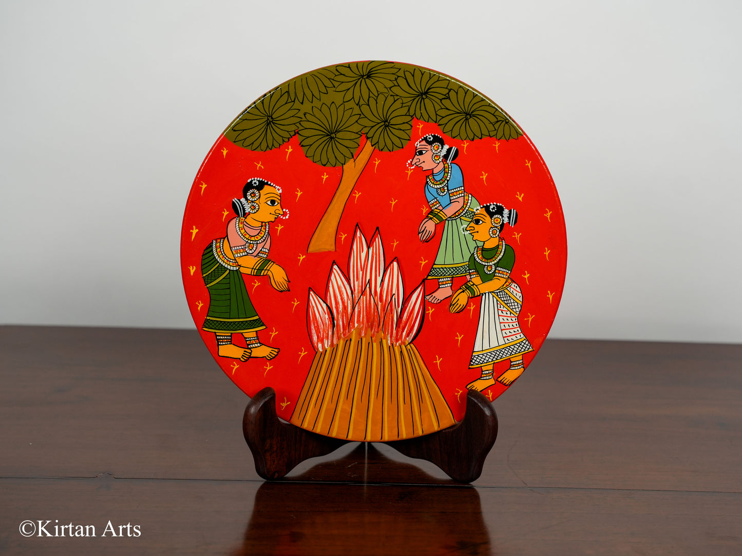 Sankranti Festival Cheriyal Art Wall Plates 4Pc Set
