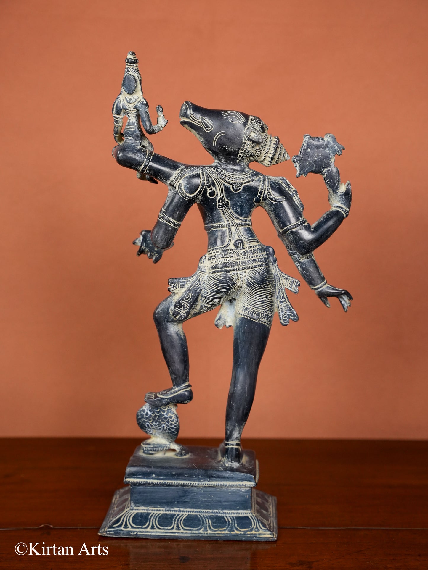 Brass Varaha Lakshmi Stone Finish 18"