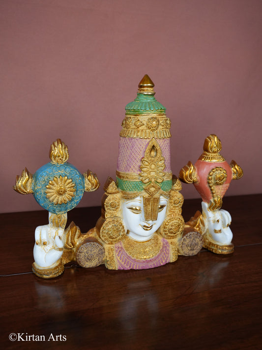 Brass Balaji Bust Multicolor 21"