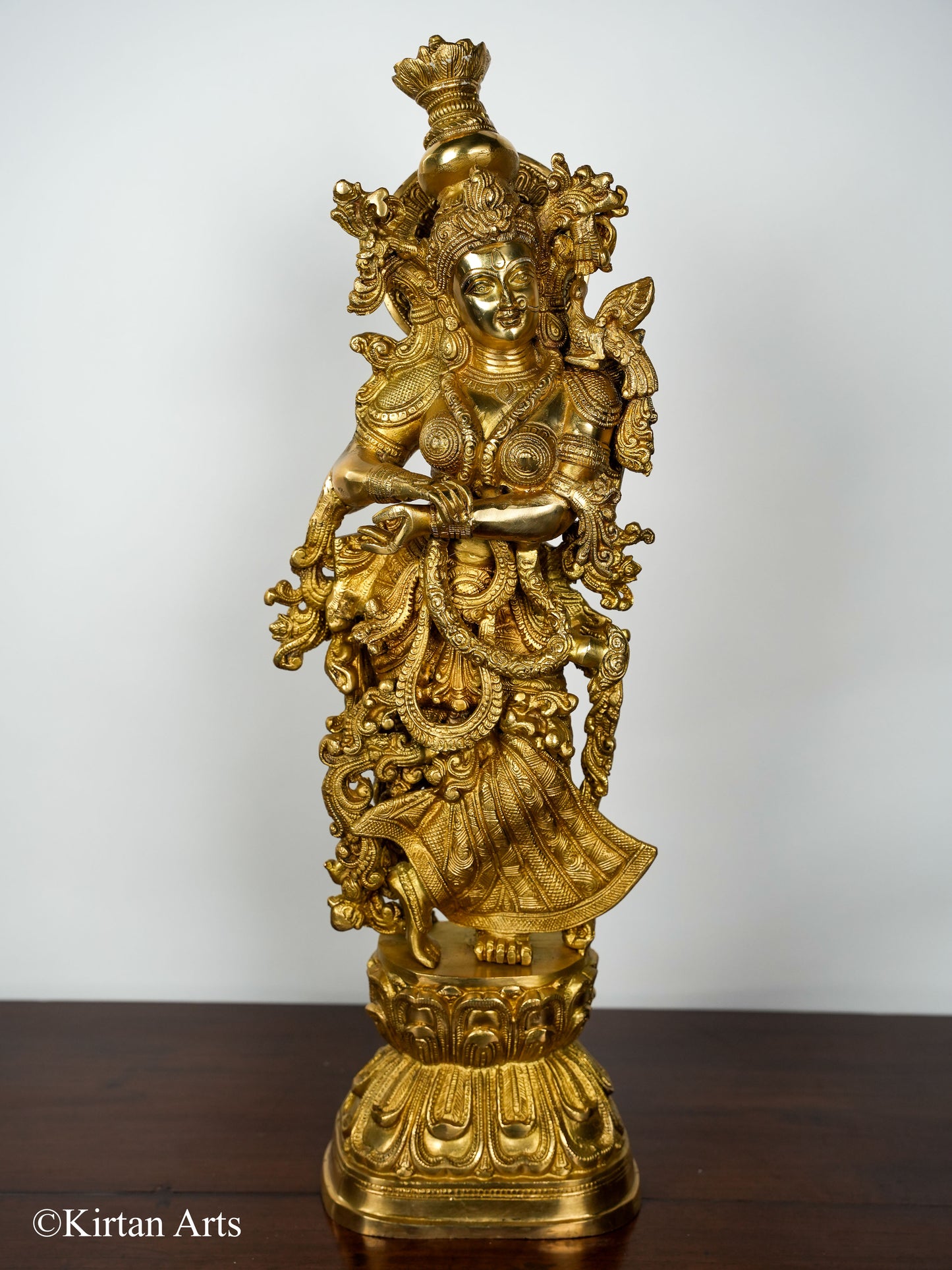 Pure Brass Superfine Radha Krishna Statue | 30" Pair