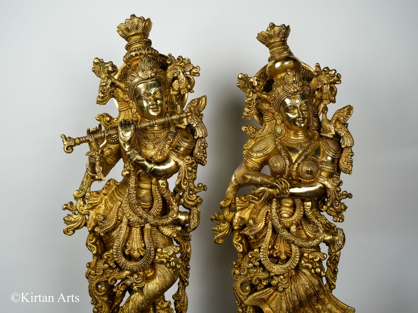 Pure Brass Superfine Radha Krishna Statue | 30" Pair