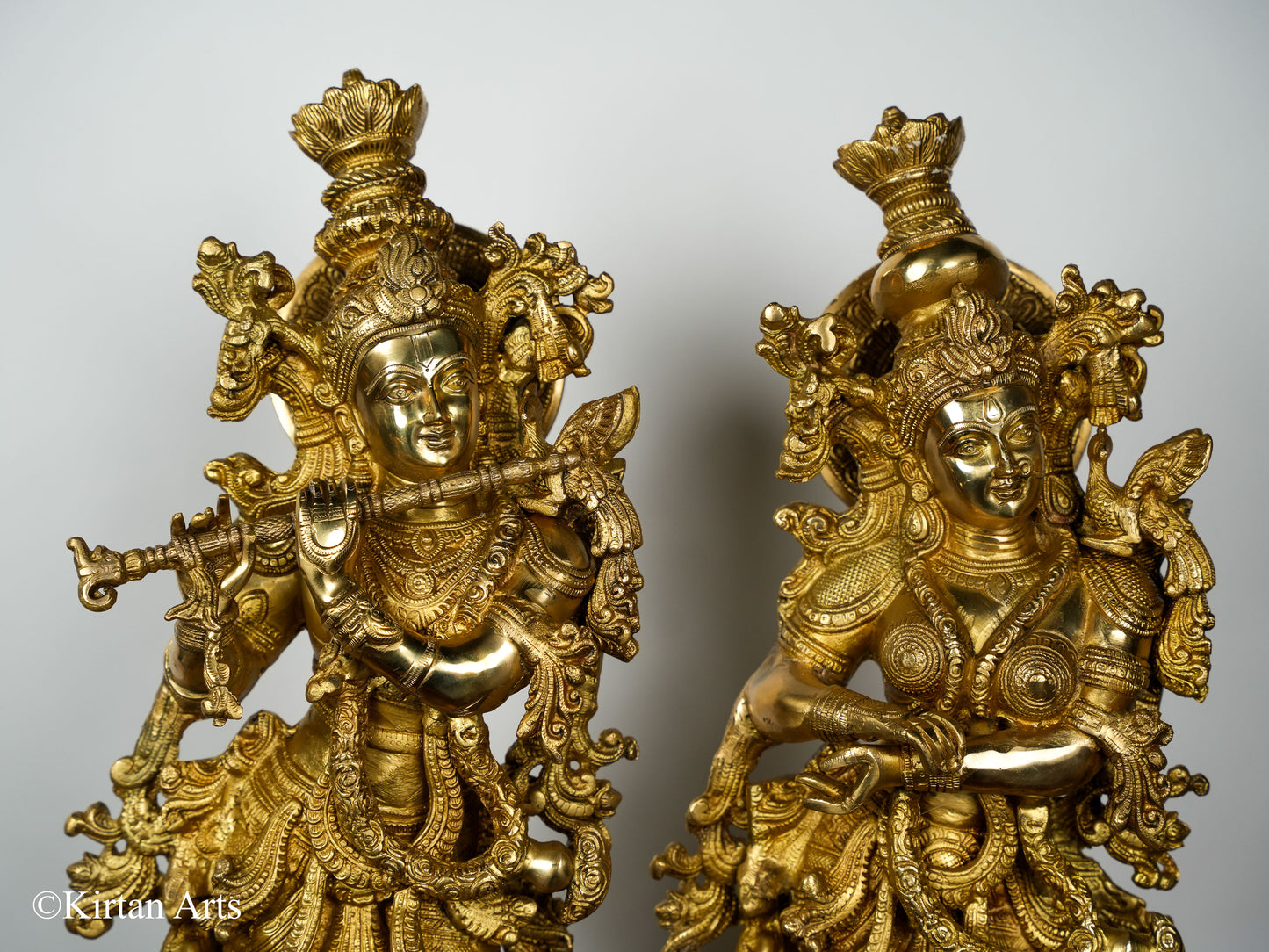 Pure Brass Superfine Radha Krishna Statue | 30" Pair