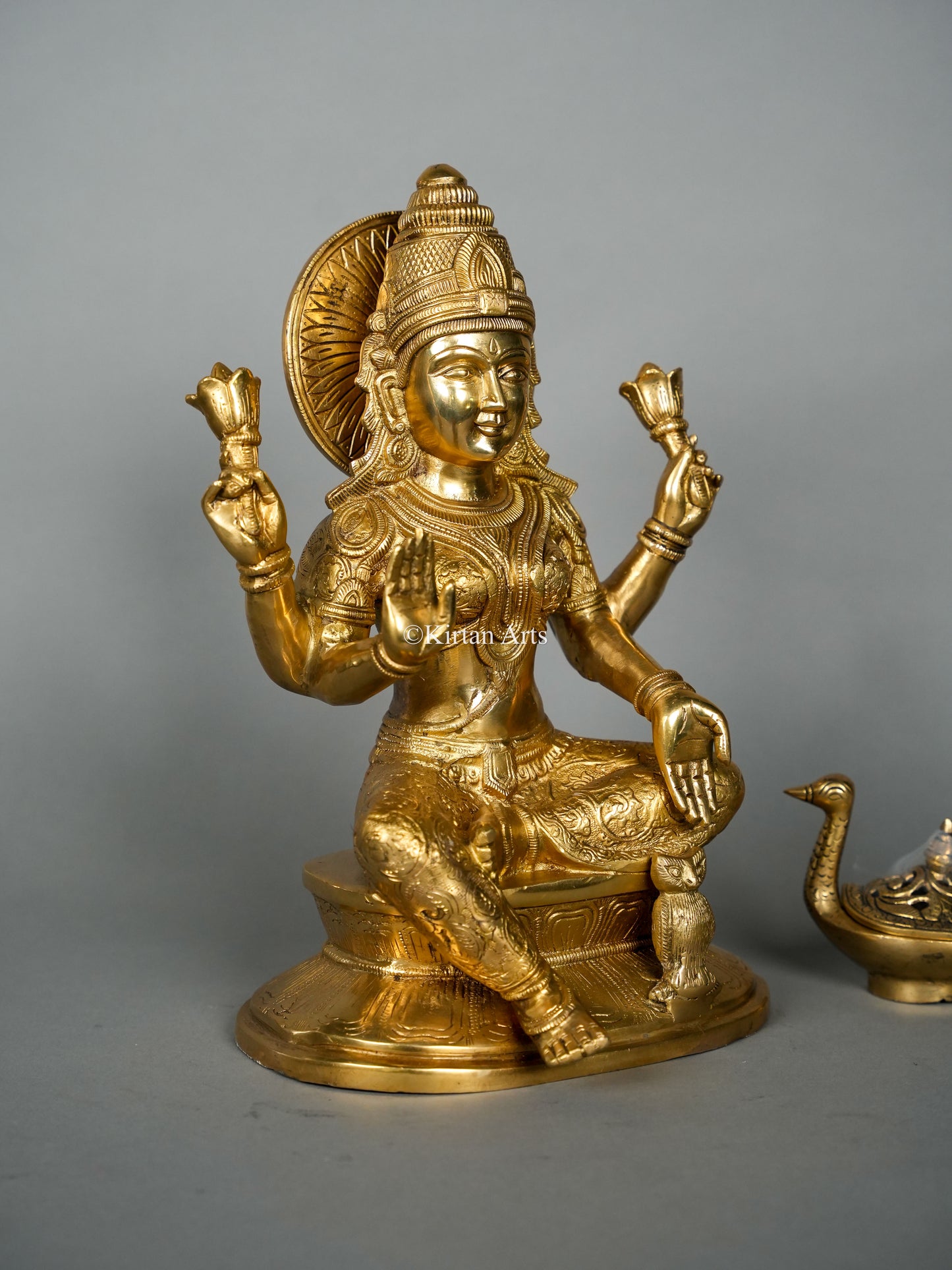 Brass Goddess Lakshmi Idol | 14.5 Inches