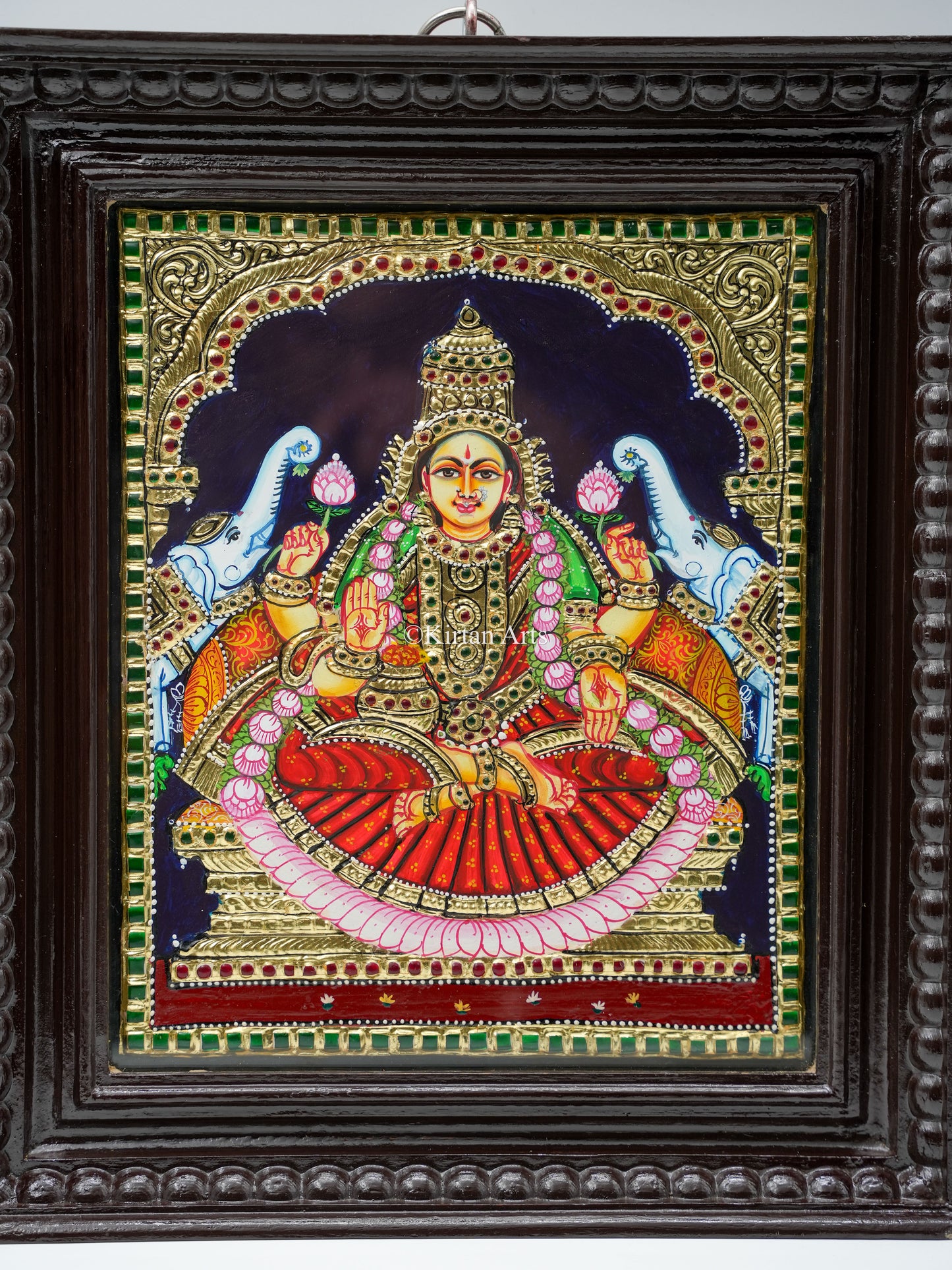 Goddess Lakshmi/GajaLakshmi Tanjore Painting 15x13