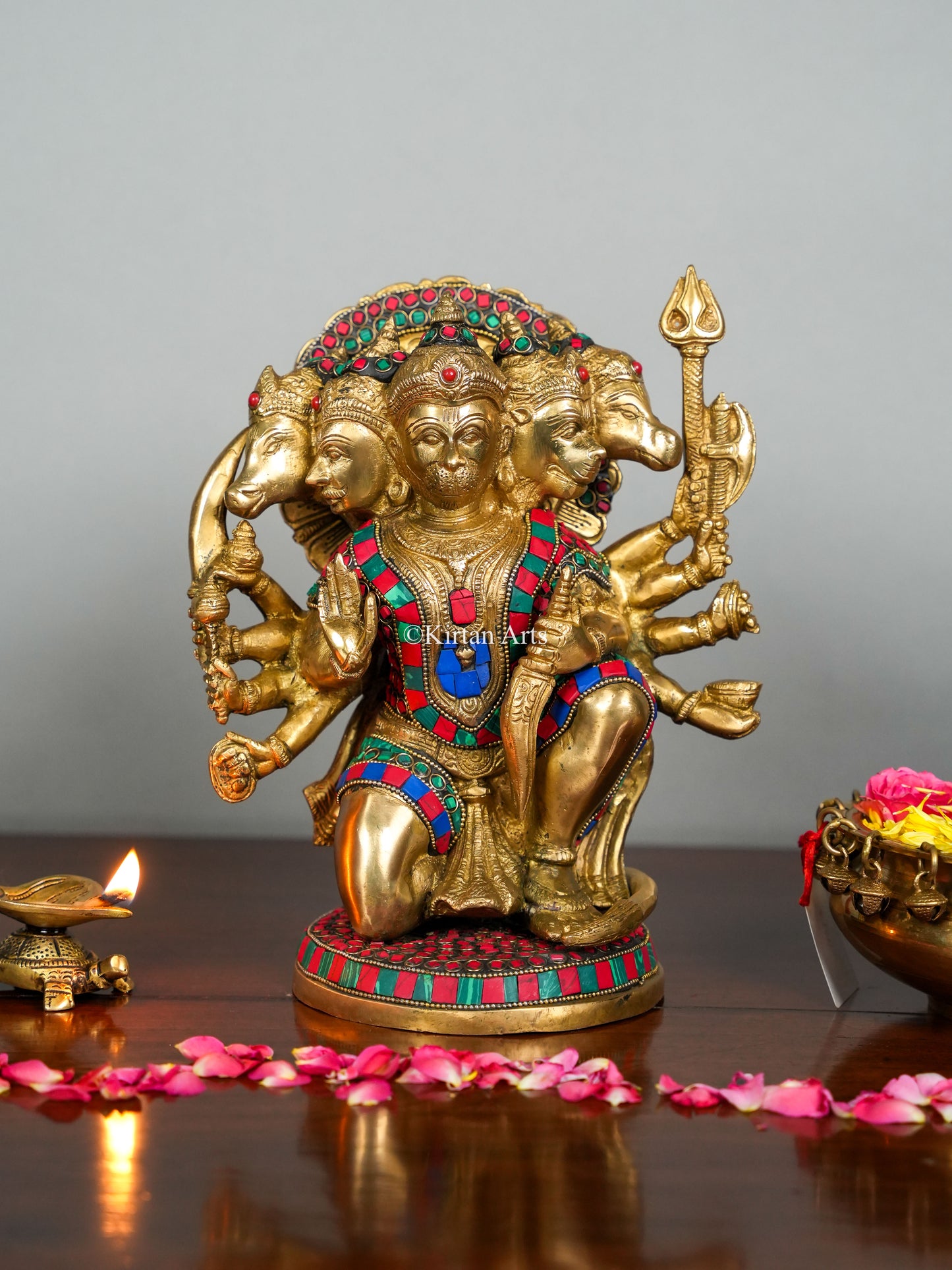Brass Panchmukh Hanuman 10"
