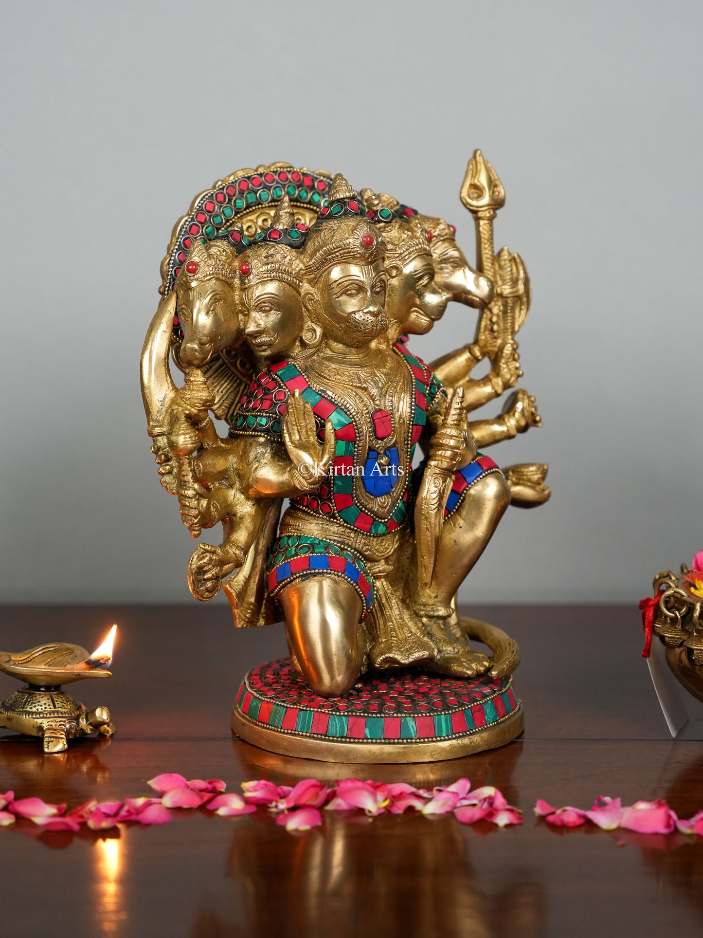 Brass Panchmukh Hanuman 10"