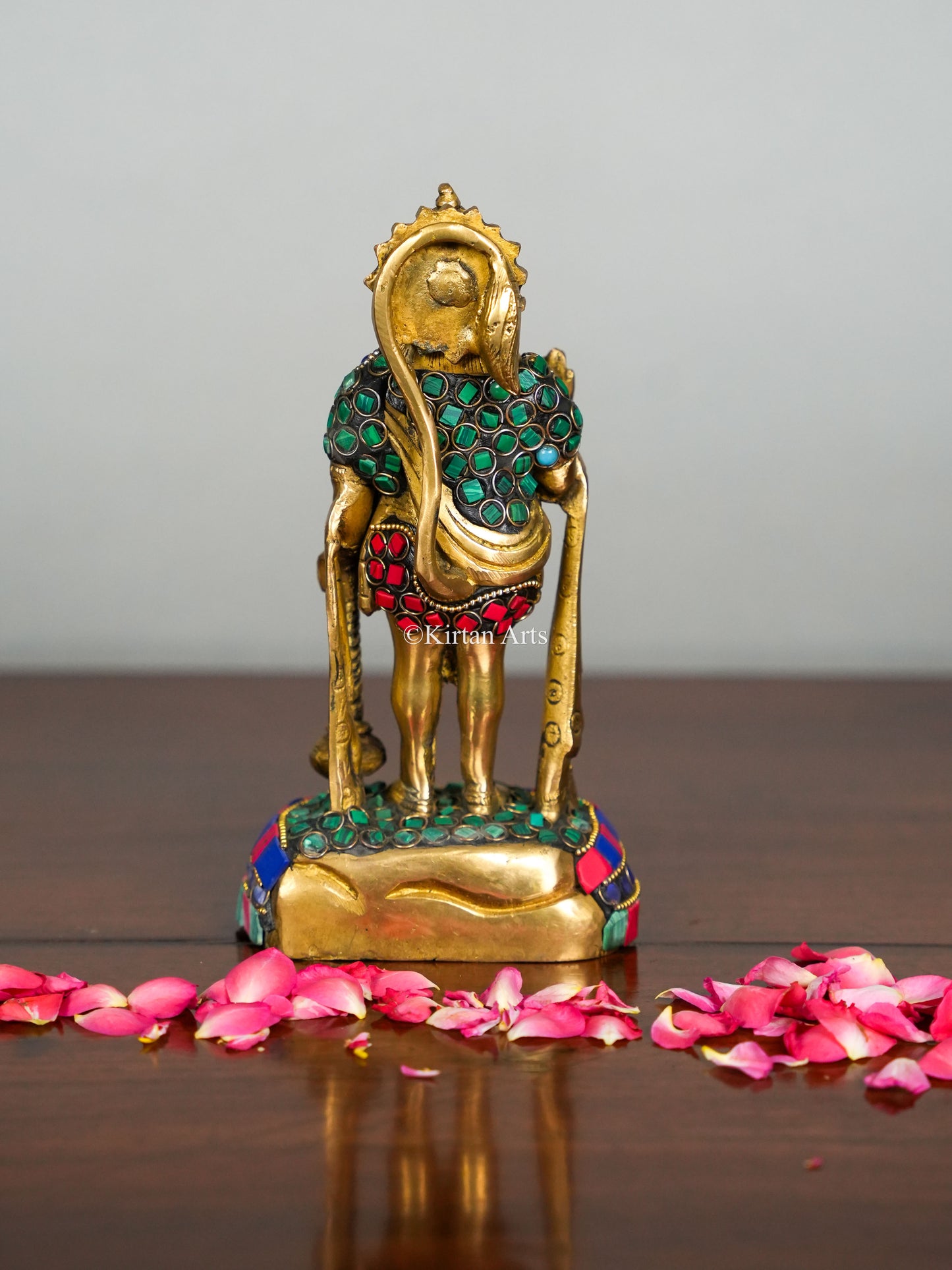 Brass Lord Hanuman Stonework 7"