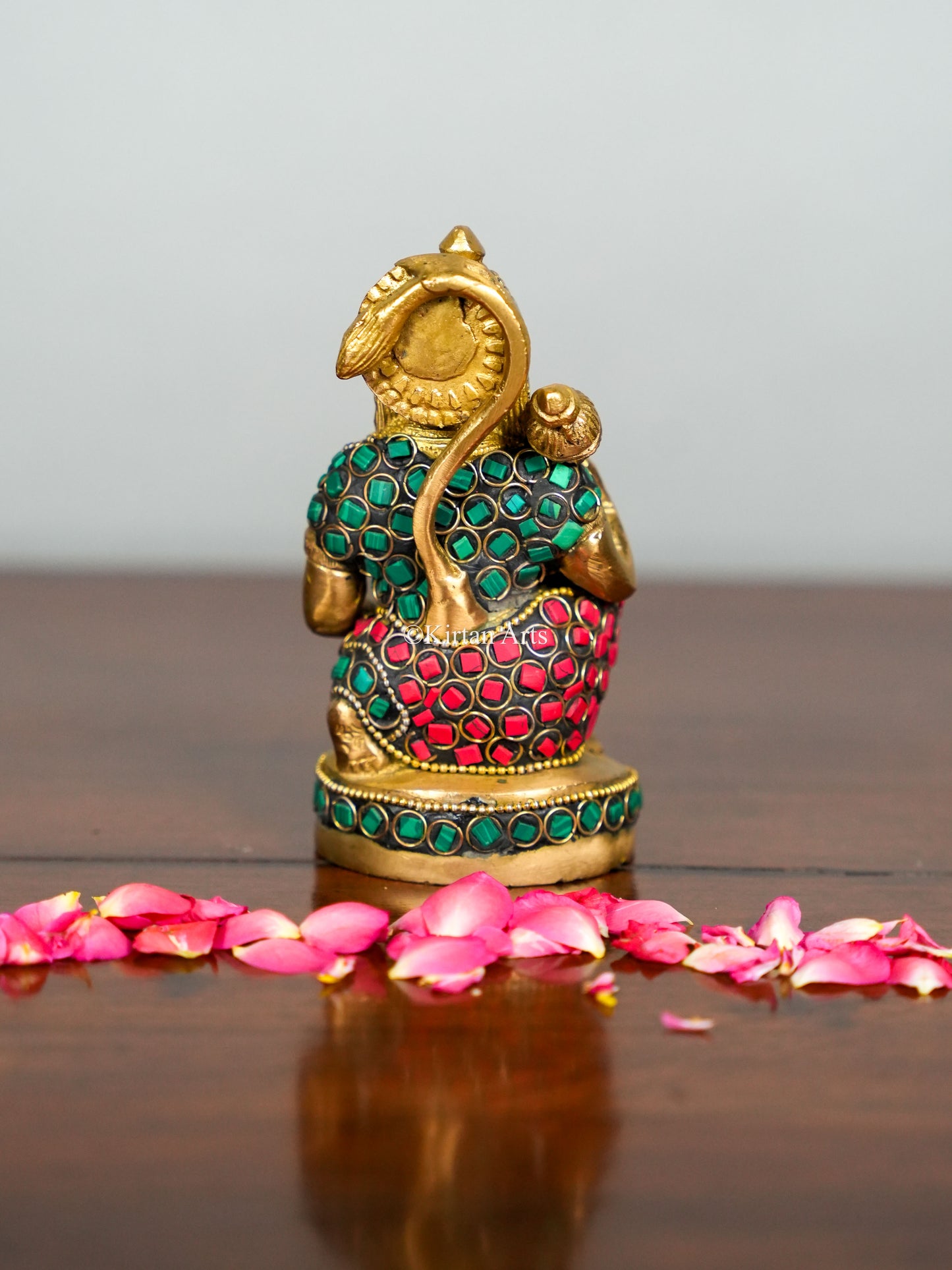 Brass Lord Hanuman Stonework 4.5"