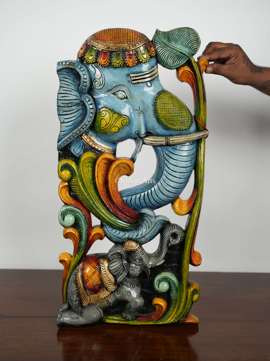 Wooden Elephant Wall Panel | 24" | Painted