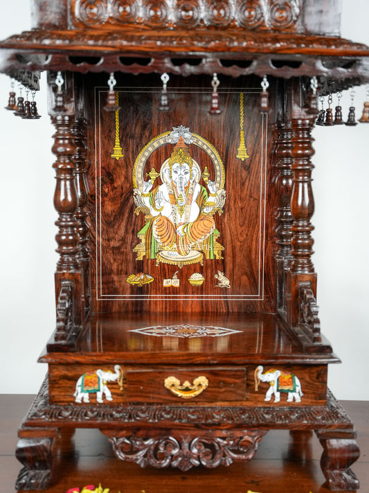 Rosewood Pooja Mandir | 12"x18"