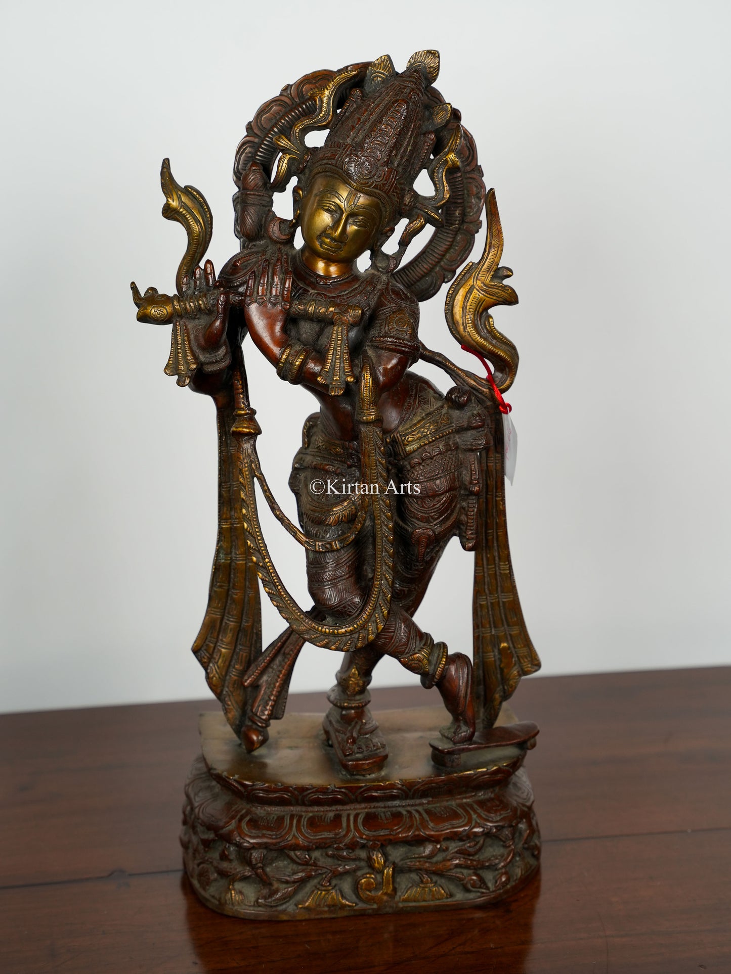 Pure Brass Lord Krishna | Antique Brown Finish | 22"