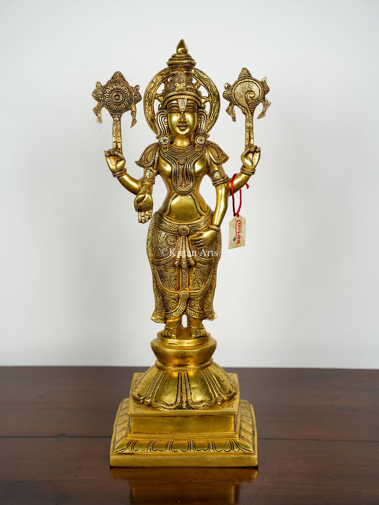 Brass Lord Vishnu with Sridevi and Bhudevi | Set of 3 | 23"
