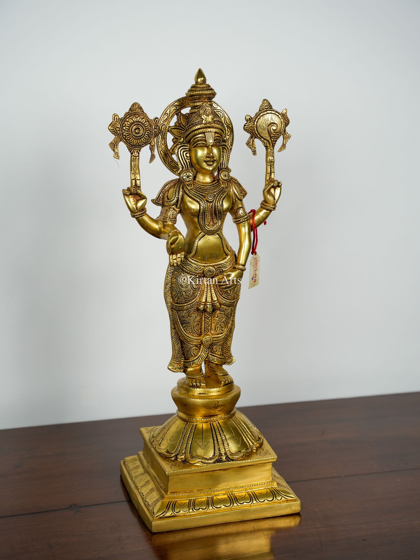 Brass Lord Vishnu with Sridevi and Bhudevi | Set of 3 | 23"
