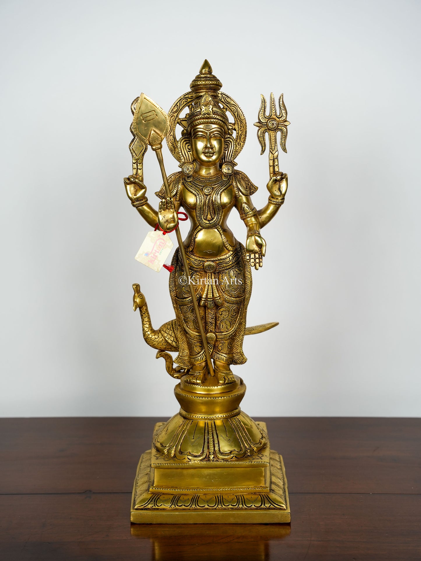 Brass Lord Murugan with Valli and Deviyani | Set of 3 | 23"