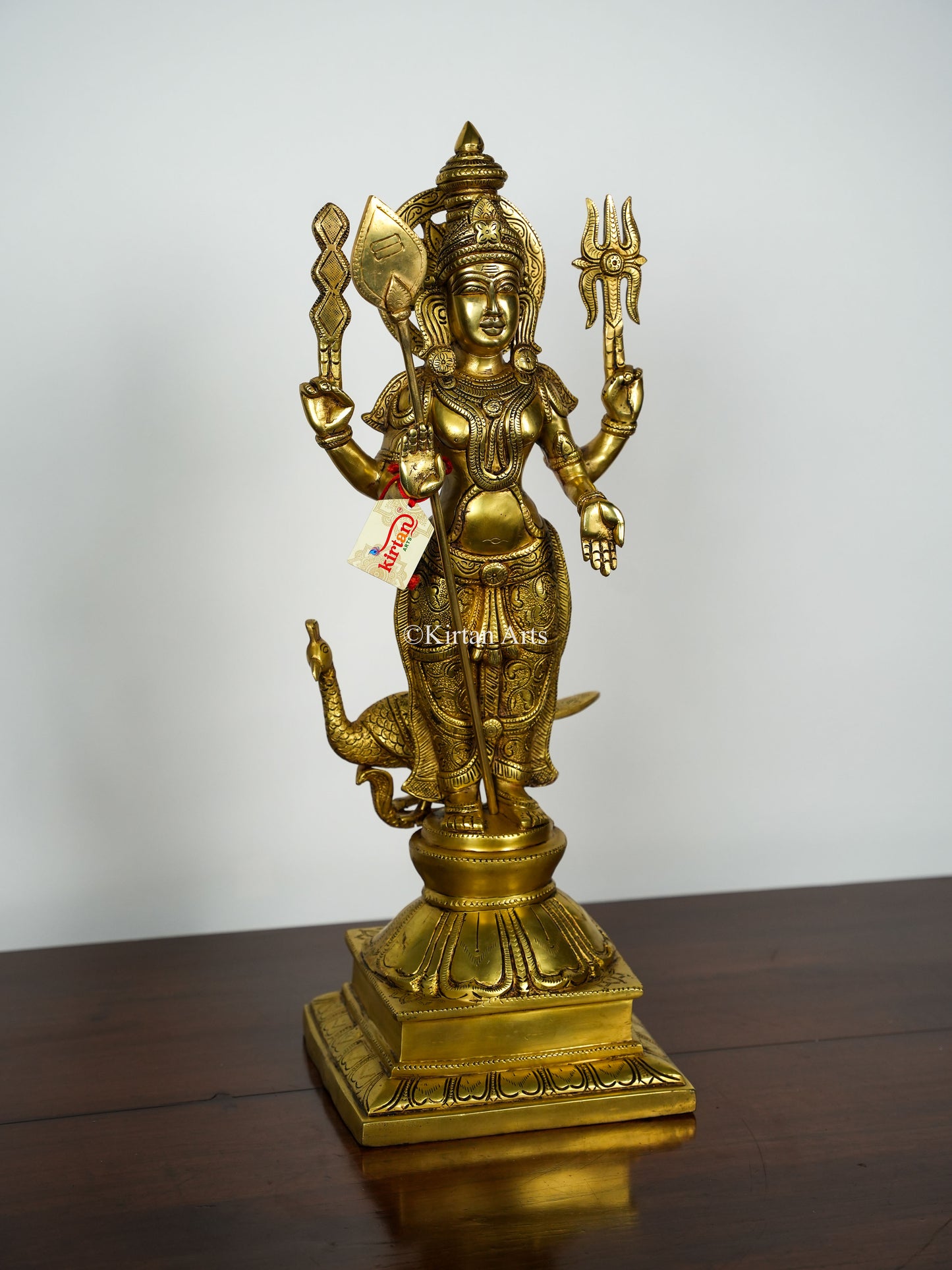Brass Lord Murugan with Valli and Deviyani | Set of 3 | 23"