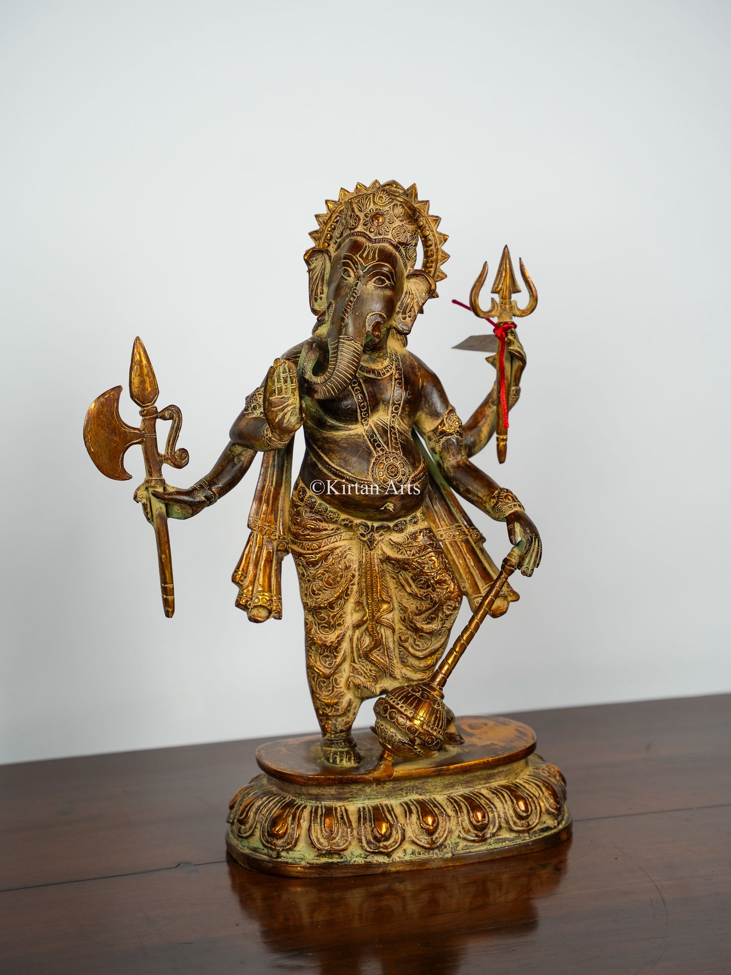 Brass Lord Ganesha | Brown Antique Finish | 19"