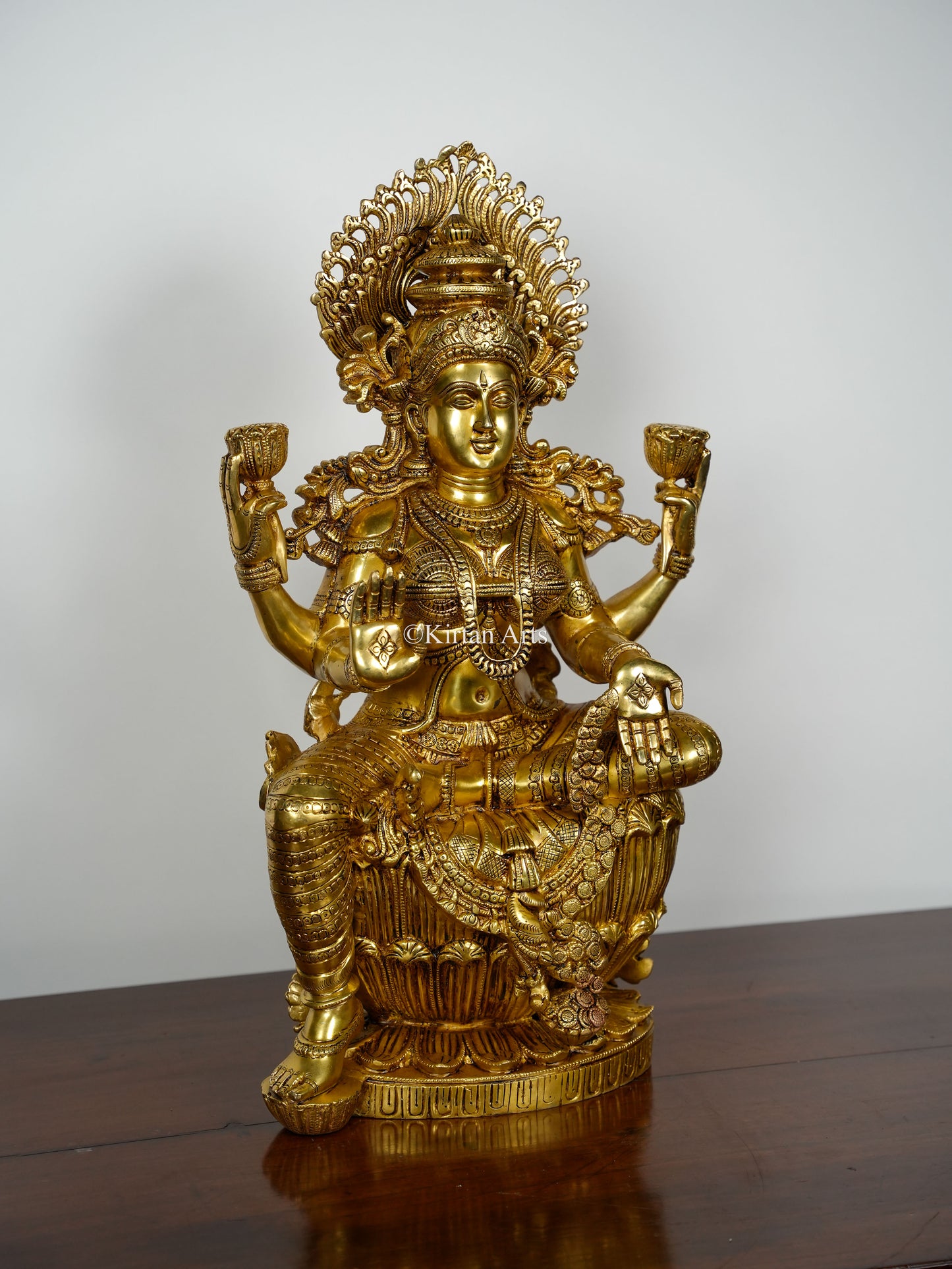 Majestic Goddess Lakshmi Brass Statue | Super Fine | 25"