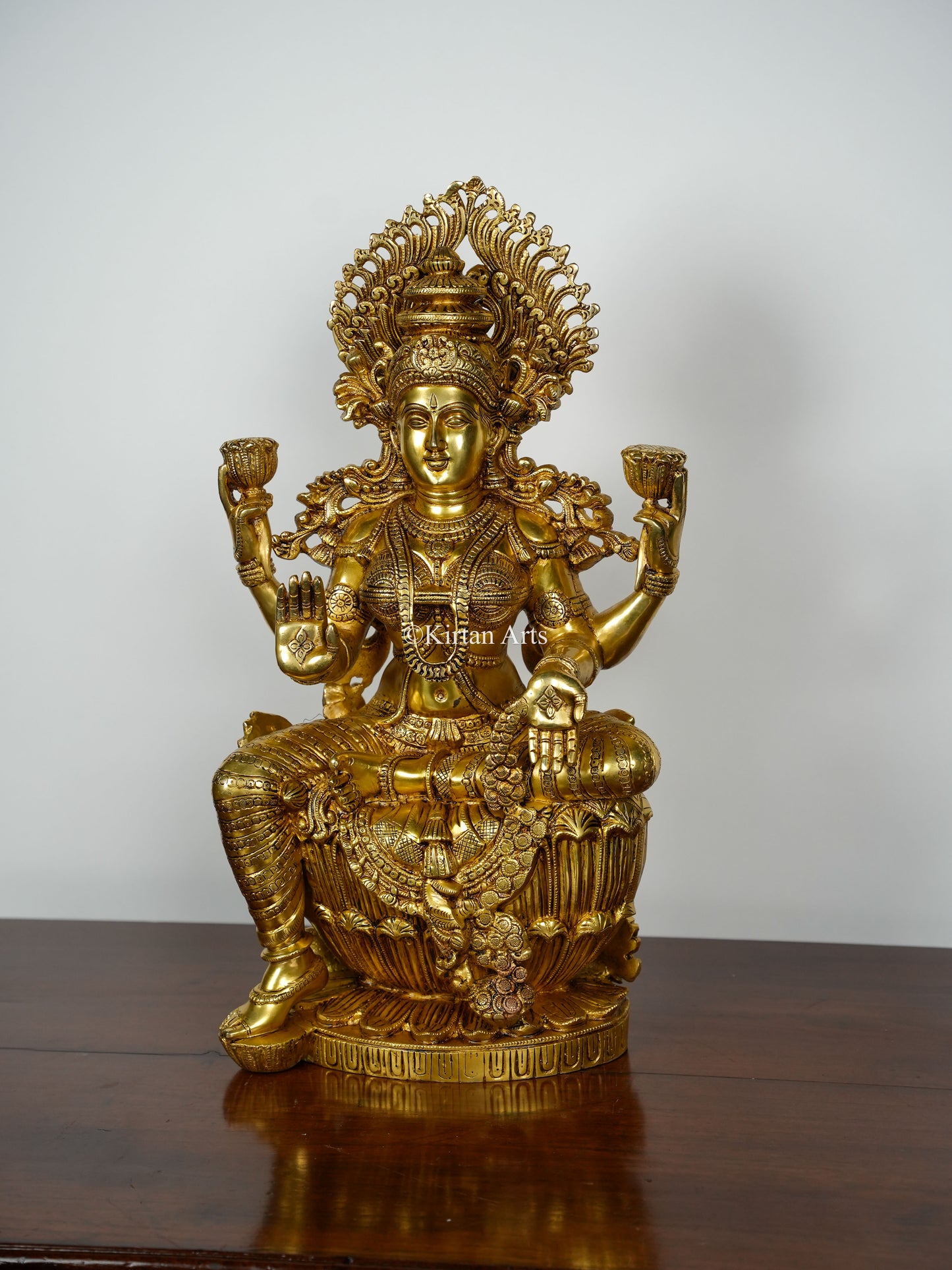 Majestic Goddess Lakshmi Brass Statue | Super Fine | 25"