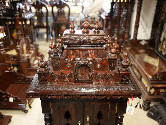 Rosewood Puja Mandir w Doors | 48"