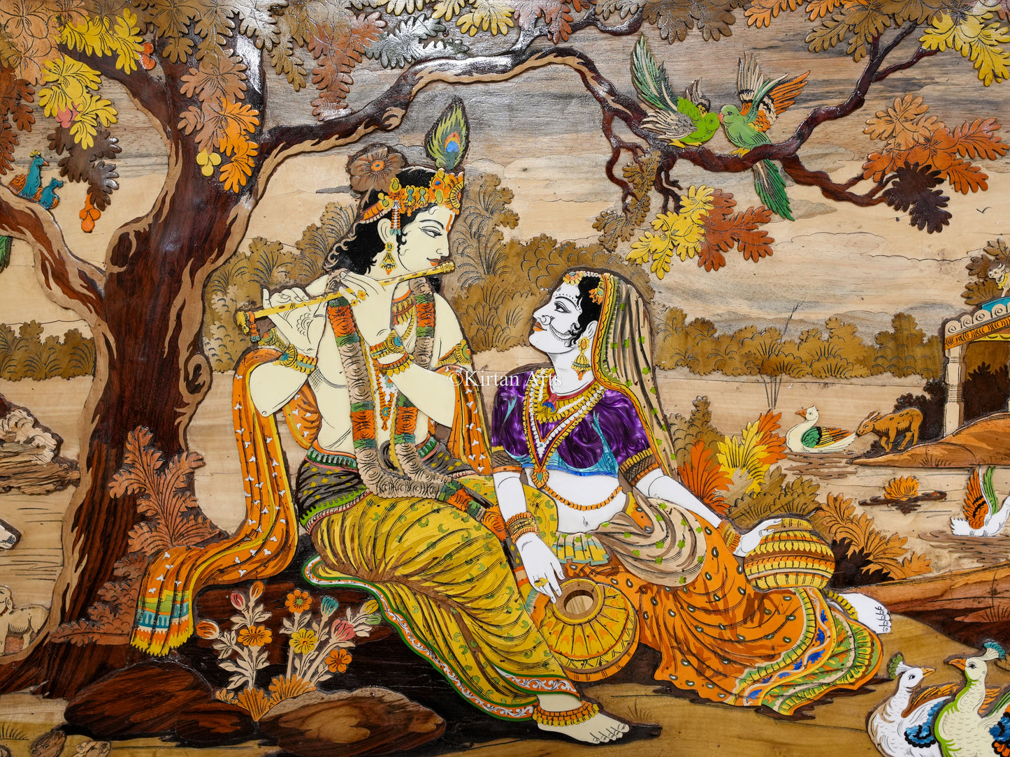 RadhaKrishna Rosewood Panel | 3D Embossed | 5x3 ft