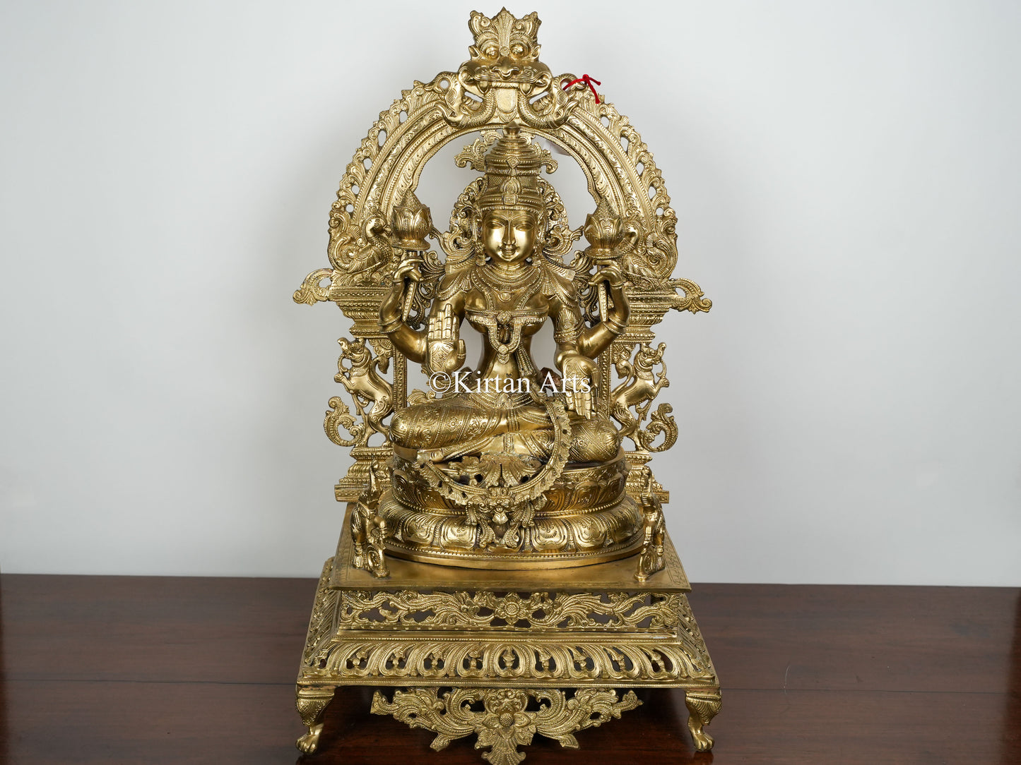 28" Large Bronze Goddess Lakshmi | Hoysala Art | Prabhavali