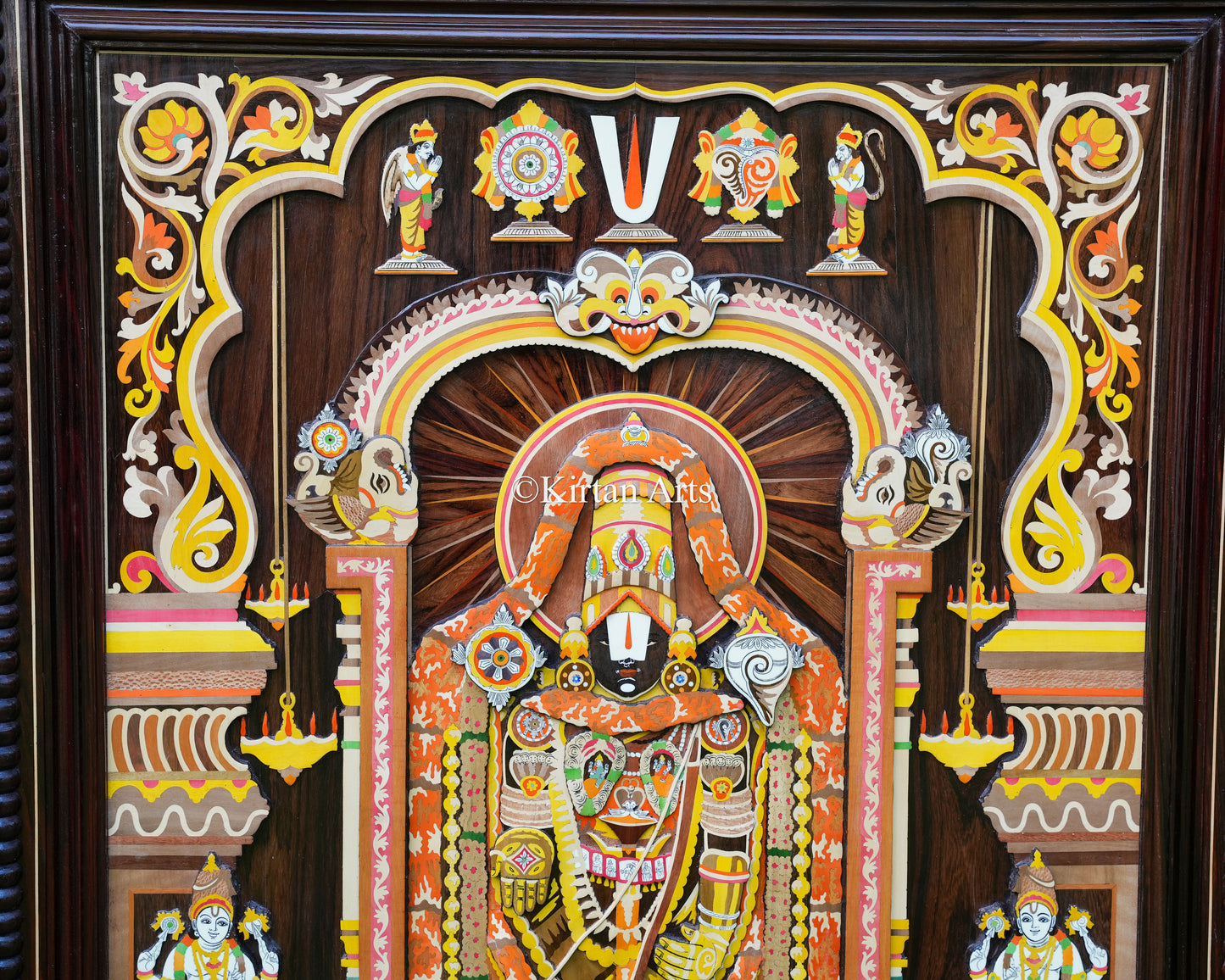 Lord Balaji Rosewood Panel | 4x3 ft | 3D Embossed | Finework