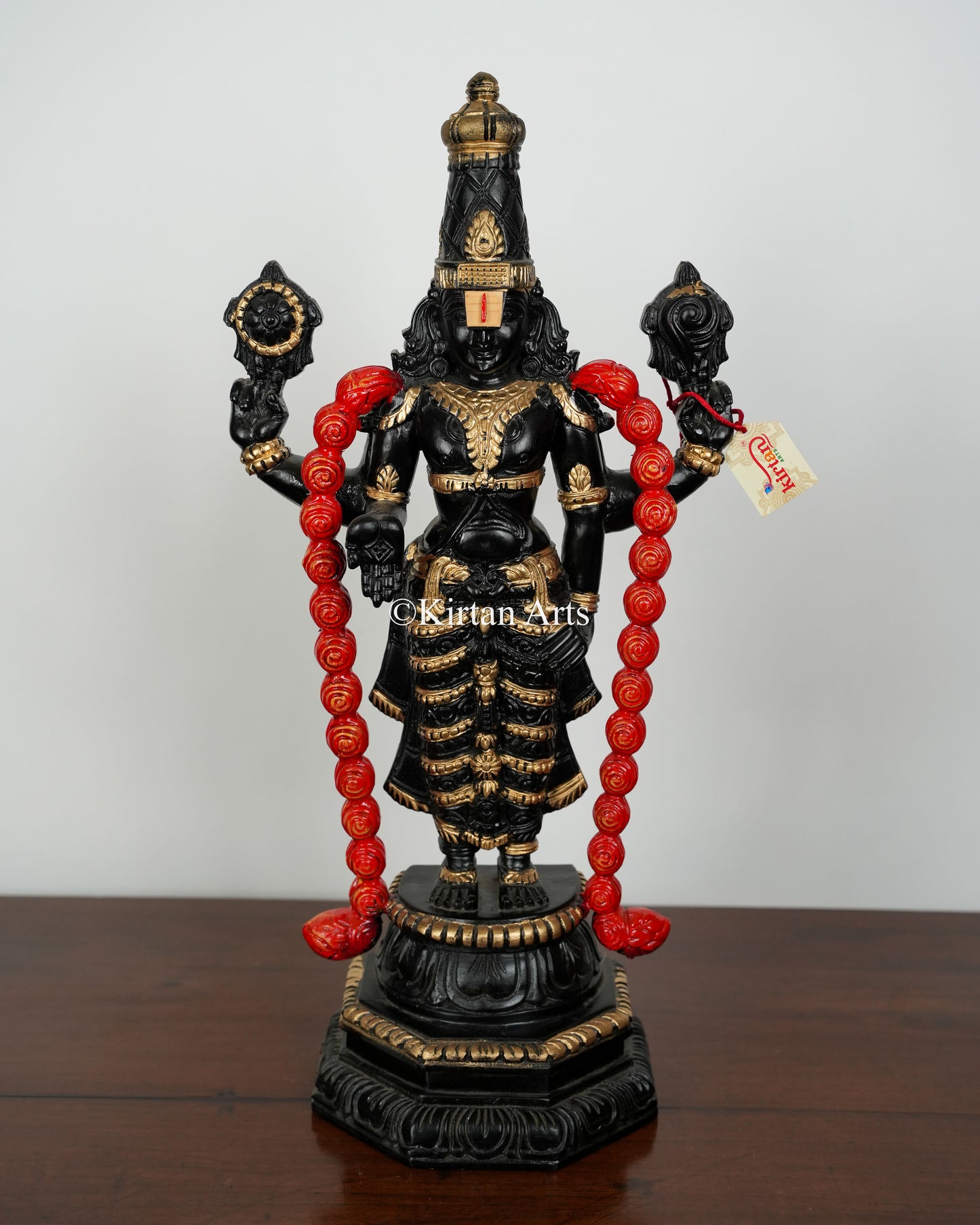 Wood Carved Tirupati Balaji (Kalyana Balaji) Idol | 24" | Handmade