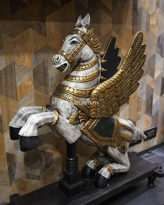 Wooden Flying Horse | 41" | Distress Finish