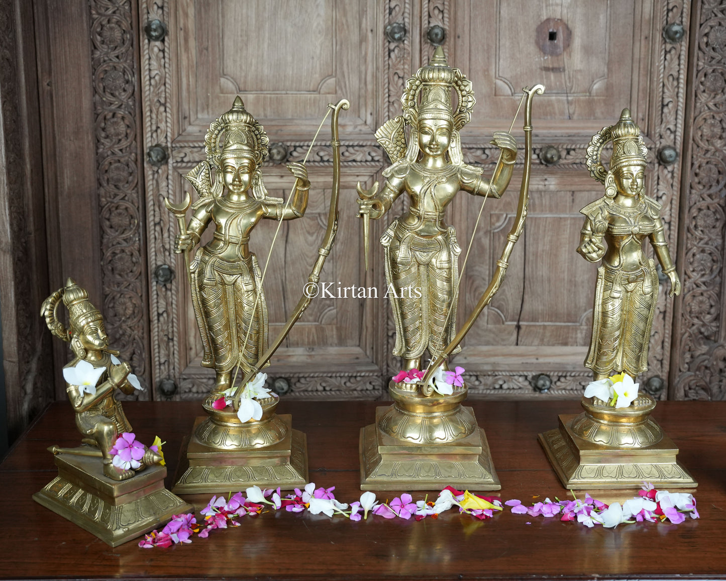 Brass Ram Darbar Set | Finely Sculpted | 26" (4Pc Set)