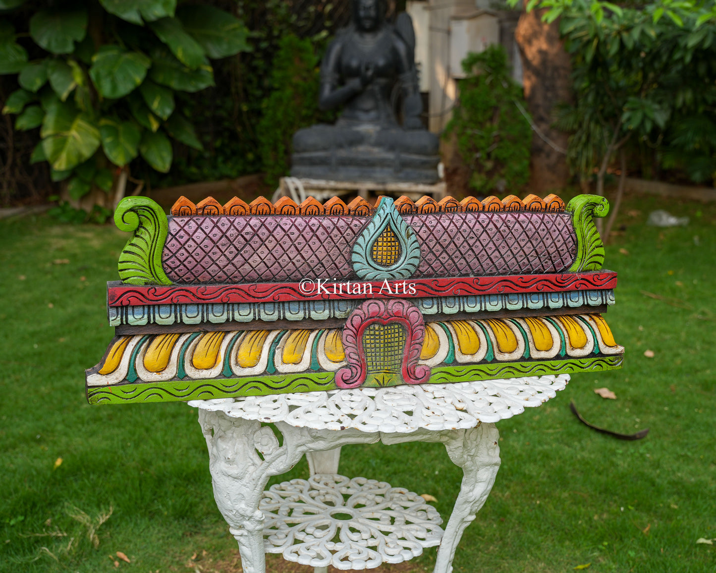 Hand-Carved Temple Gopuram Panel | 36" | Handpainted