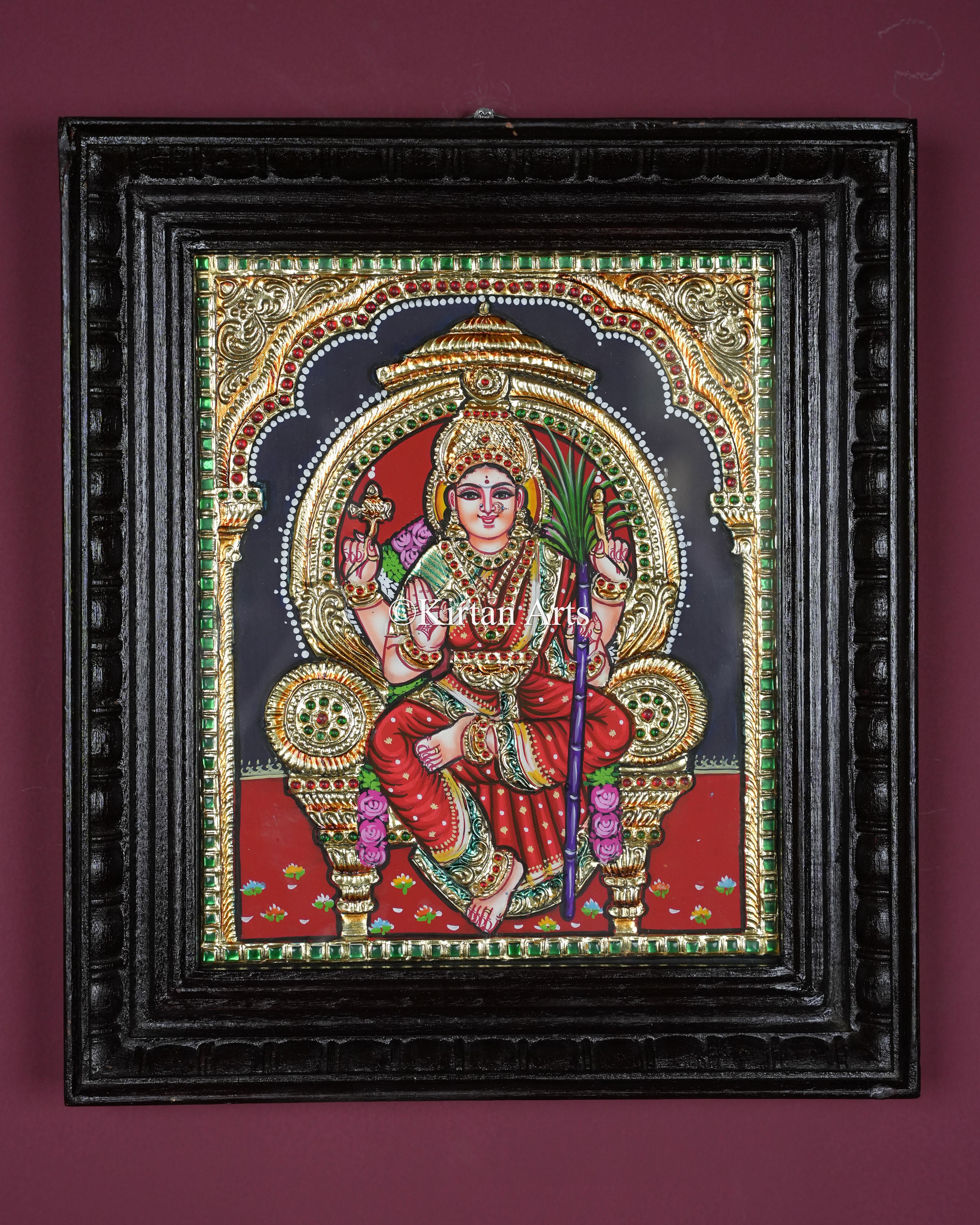 Divine Goddess Lalitha Tripura Sundari Tanjore Painting – 12x10 Inch T ...