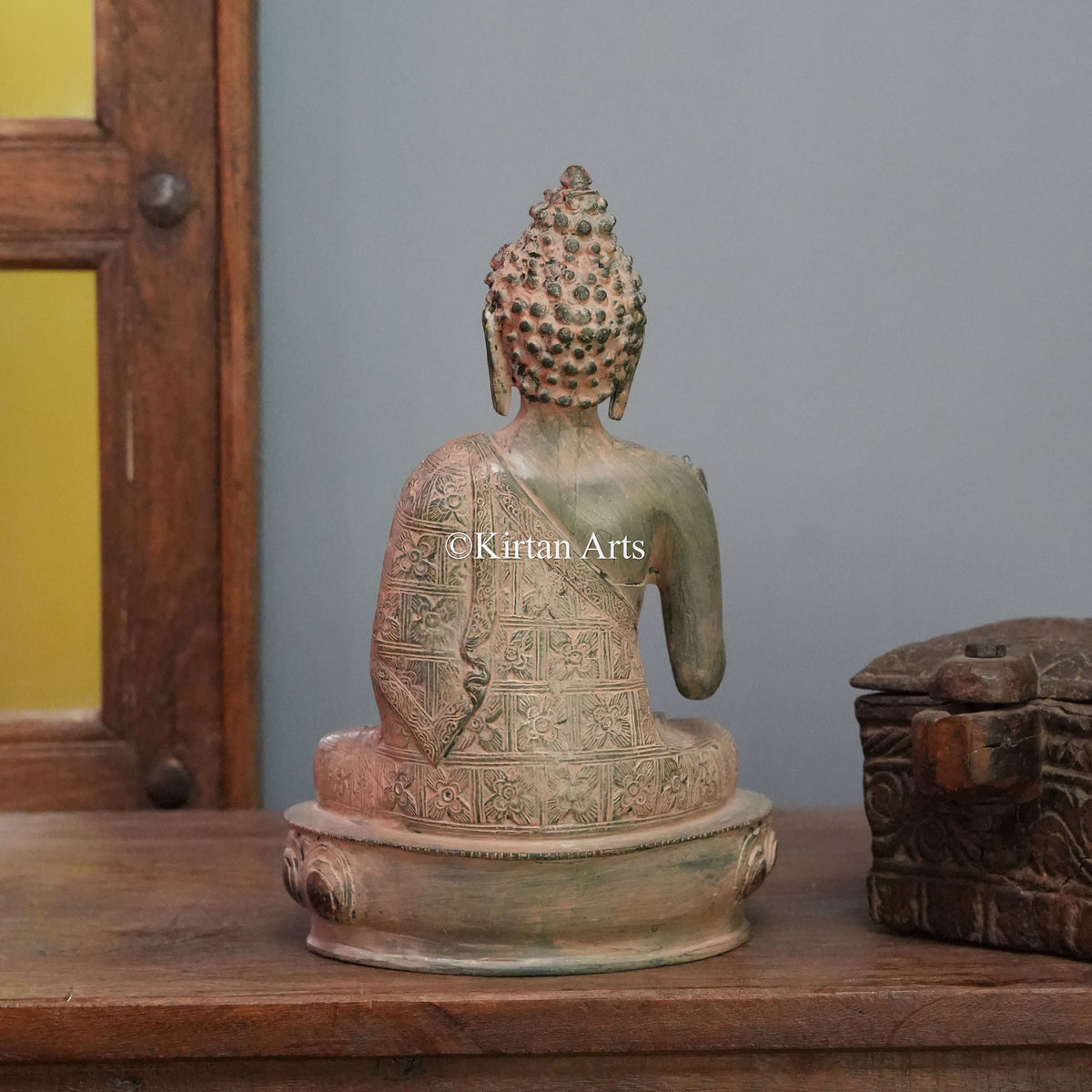 Verdigris Stone-Wash Brass Buddha
