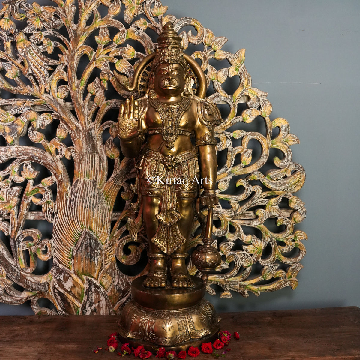 Solid Bronze Hanuman Murti 41" | Abhaya Mudra