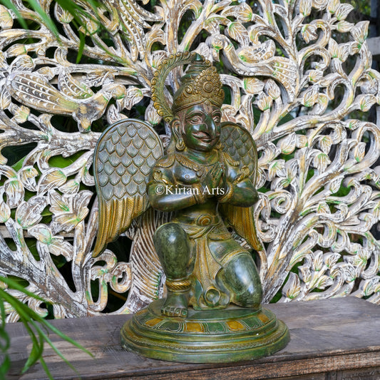 Large Brass Garuda | Antique Green Finish 28"