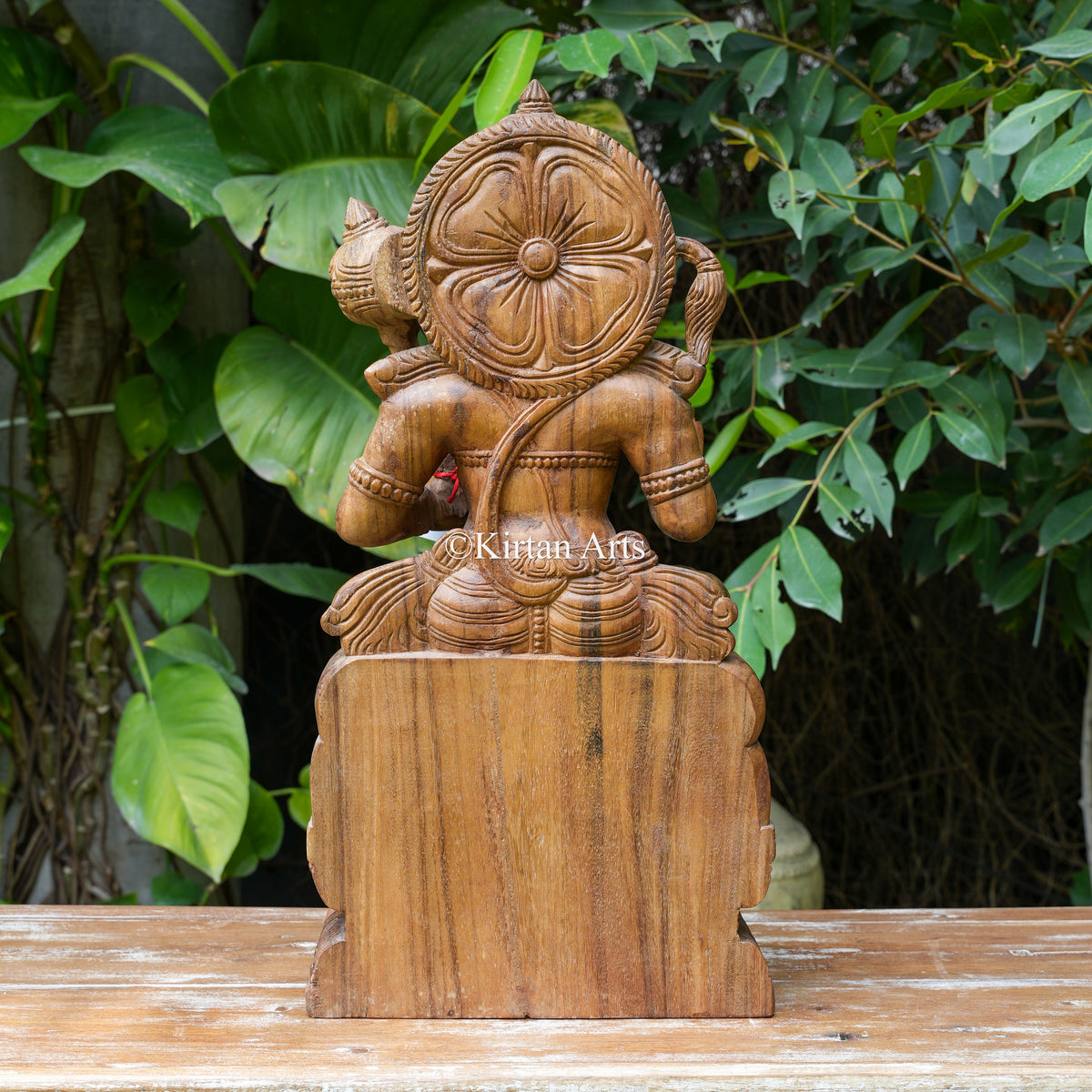 24" Hand-Carved Vagai Wood Veera Hanuman Sculpture
