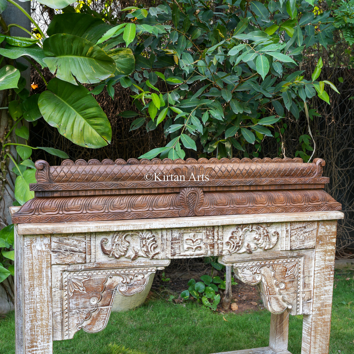 48" Hand-Carved\ Temple Gopuram Panel (Antique Finish)