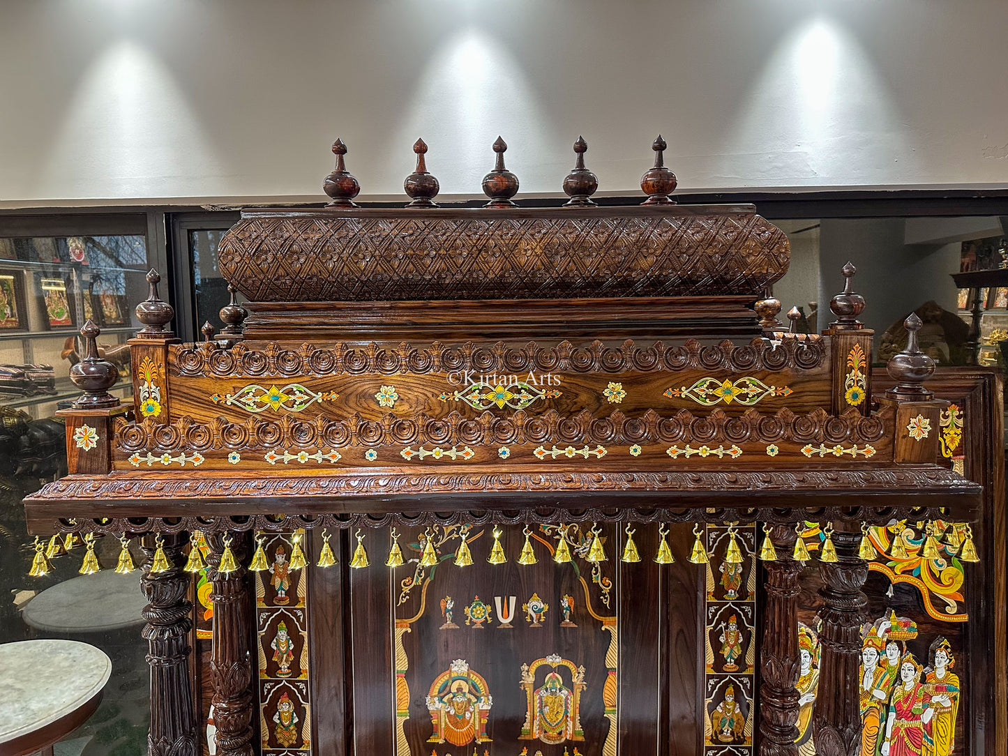 Rosewood Pooja Mandir w Balaji Dasavtar | 6.5x5x2 ft |