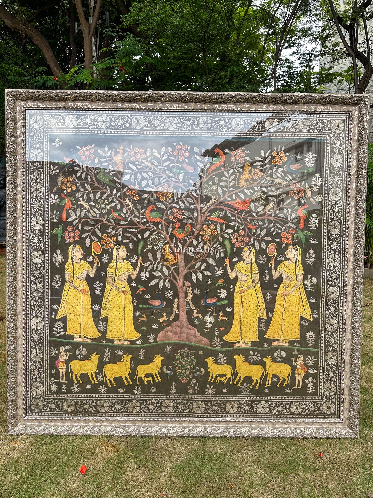Vrikshachari Pichwai | 6x6 ft | Deccan Antique | Kadamba Tree