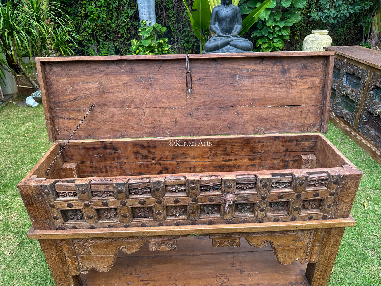 Vintage Console | Floral Carvings | 5ft