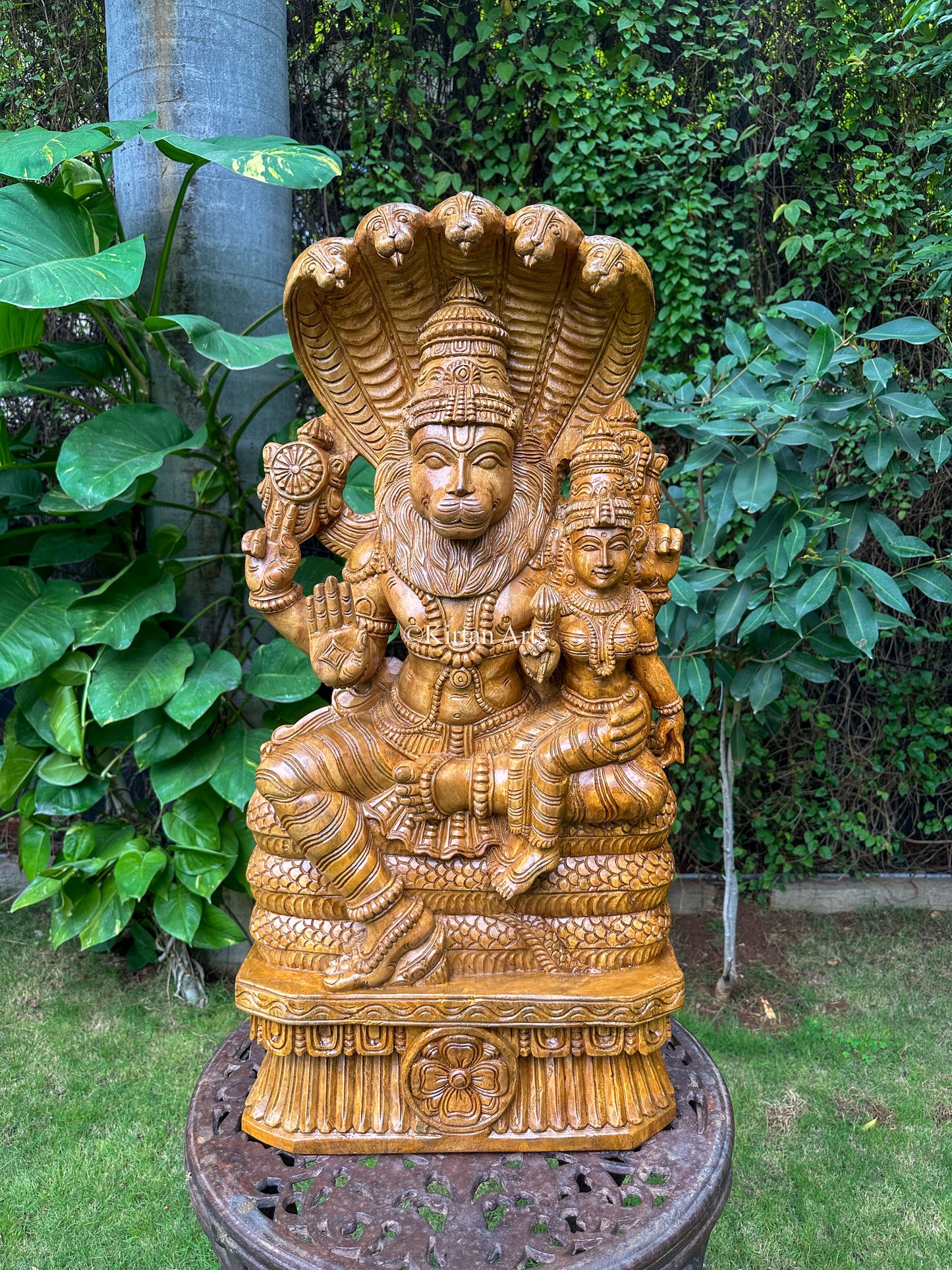 Lakshmi Narasimha Wood Carved Idol | 3ft |