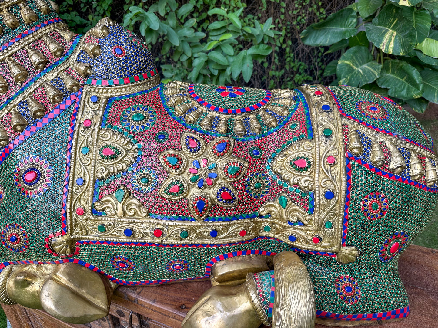 Brass Nandi Large | Stonework | 54 Inches